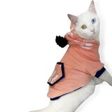 Kemique Light Pink Flower Pocket Sweatshirt Kedi Süeteri Kedi Kıyafeti L