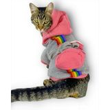Kemique Mypocket Sweatshirt Duo Kapşonlu Kedi Kıyafeti Kedi Sweatshirt - M - Turuncu