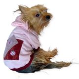Kemique Pink Burgundy Bee Kapşonlu Sweatshirt Köpek Kıyafeti M