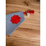 Kemique Red Flower Kedi Bandana, Fular, Kedi Kıyafeti Kedi Elbisesi, Kedi Tasması