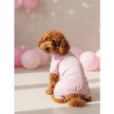 Kemique Soft Pink Pamuklu Köpek Tulumu Pastel Pembe Pijama