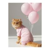 Kemique Soft Pink - Pastel Pembe Pamuklu Kedi Tulum Pijama