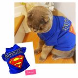 Kemique Superman Kedi Tişört KEDİ KIYAFETİ MAVI M