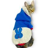 Kemique Sweet Blue Rabbit Sweatshirt Kapşonlu Kedi Kıyafeti Kedi Sweatshirt - M - Turuncu