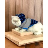 Kemique Turuncu Blue Line Sweatshirt Kapşonlu Kedi Kıyafeti