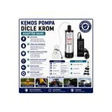 Kemos Dicle Krom 220-12 Volt Dalgıç Adaptörlü Mazot Aktarma(Sıvı Transfer) Pompası