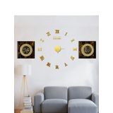 Kemson Büyük Boy 3d Roma Gold Duvar Saati Ve Uv Tablo Set