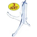 Kemson Çerçeve Tabak Teşhir Ayağı Stand Pleksi Stand 9cmx11cm Şövalye Şeffaf Pleksi 3 Adet