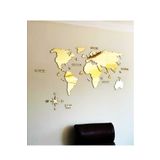 KEMSON Gold 2D Dünya Haritası World Map Gold Pleksi Harita