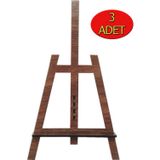 Kemson Şövale Lazer Kesim Mini Şövale Çerçeve Ayağı Ceviz 12X19 Cm 3 Adet