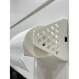 KemX3D Kağıt Havluluk - Bal Peteği Duvara Monte - Peçetelik - Rulo - Beyaz