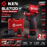 Ken 6712D Torklu Vidalama Matkap 170NM 12WOLT 2,0AH