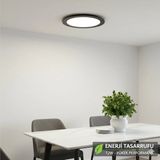 Kendal KDL401B Slim LED Panel Siyah Kasa 12W Beyaz Işık - Modern Tavan Aydınlatması - Standart
