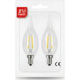 Kendal KES498 – LED Flamanlı Buji Ampul 4W (2700K | E14 | 2’li Paket)