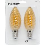 Kendal KES610 – LED Flamanlı Buji Ampul 4W (2700K | E14 | 2’li Paket)