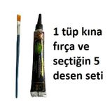 Kendi Dövme Setini Tasarla 1 Tüp Kına 5 Adet Dövme Şablonu Ve Fırça Paketi