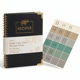 Kendi Tariflerinize Yazabileceğiniz Büyük Boş Tarif Kitabı, Spiral Bound (Siyah), 8,5 x 11, 160 Sayfa, Lay-Flat Tasarım, Kalın Kağıt, Metal Köşeler, Renk Kategorisi Sekmeleri, Pişirme Referans