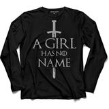 Kendim Seçtim 001-Siyah A Girl Has No Name Game Of Thrones Uzun Kollu Erkek T-Shirt