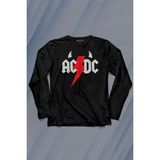 Kendim Seçtim Ac Dc Alternatif Doğru Akım Musicdevil Uzun Kollu Tişört Baskılı T-Shirt - 001-Siyah