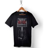 Kendim Seçtim Ac Dc Black Ice Guıtar Gitar Alternatif Akım Baskılı Tişört Unisex T-Shirt - Siyah