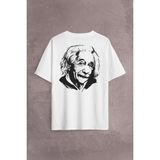 Kendim Seçtim Albert Einstein Izafiyet Görelilik Teorisi E=mc2 Fizik Sırt Ön Baskılı Oversize Tişört T-Shirt - Beyaz - 2XL