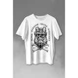 Kendim Seçtim Alpha Warrior Military Savaşçı Kurt Bozkurt Baskılı Tişört T-Shirt Beyaz - XL - 63A-Beyaz