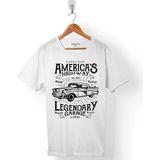 Kendim Seçtim America's Legendary Garage Klasik Amerikan Araba Beyaz Erkek Tişört