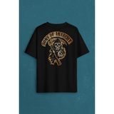 Kendim Seçtim Anarşi Eylem I How To Draw The Sons Of Anarchy Sırt Ön Baskılı Oversize Tişört Unisex T-Shirt10 - 2XL - Siyah