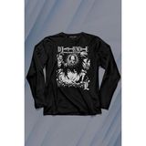 Kendim Seçtim Anime Naruto Death Note Skull King Crow Anime Uzun Kollu Tişört Baskılı T-Shirt - 001-Siyah - XL