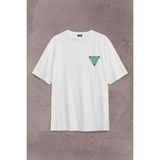 Kendim Seçtim Arc Reactor Iron Man Demir Adam Sırt Ön Baskılı Oversize Tişört T-Shirt - Beyaz