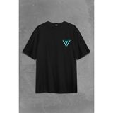 Kendim Seçtim Arc Reactor Iron Man Demir Adam Sırt Ön Baskılı Oversize Tişört T-Shirt - Siyah