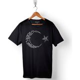 Kendim Seçtim Atatürk Tc Türk Bayrağı Osmanlica Arapça Baskılı Tişört Unisex T-Shirt - Siyah