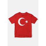 Kendim Seçtim Ay Yıldız Baskılıtürk Bayraklı 23 Nisan Kırmızı Çocuk Tişört - 11 - 12 Yaş