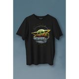 Kendim Seçtim Baby On Board Yoda Star Wars Yeşil Bebek Mandalorian Baskılı Tişört T-Shirt - XL - Siyah