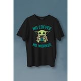 Kendim Seçtim Baby Yoda No Starbucks Coffee No Workee Star Wars Mandalorian Kahve Baskılı Tişört T-Shirt - XS - Siyah