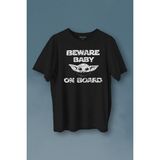 Kendim Seçtim Baby Yoda Star Wars Mandalorian Beware Baby On Board Baskılı Tişört T-Shirt - 2XL - Siyah