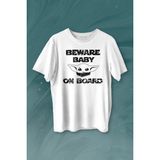 Kendim Seçtim Baby Yoda Star Wars Mandalorian Beware Baby On Board Baskılı Tişört T-Shirt - XL - Siyah