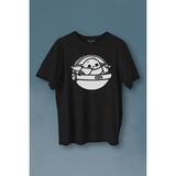 Kendim Seçtim Baby Yoda Star Wars Mandalorian Uzay Mekiği Baskılı Tişört T-Shirt - 2XL - Siyah