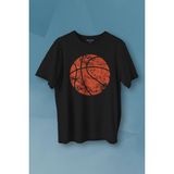 Kendim Seçtim Basketball Vintage Grunge Retro Basket Topu Baskılı Tişört Unisex T-Shirt10 - Siyah