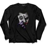 Kendim Seçtim Batman Joker Iskambil Kartı Fıat Lınea Doblo Uzun Kollu Tişört - 001-Siyah