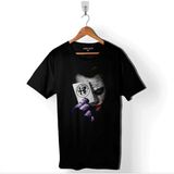 Kendim Seçtim Batman Joker Iskambil Oyun Kartıalfa Romeo Baskılı Tişört Unisex T-Shirt - Siyah