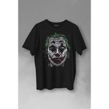 Kendim Seçtim Batman Joker Typograpyh Tipografik Silüet Baskılı Tişört T-Shirt - Siyah