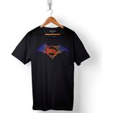 Kendim Seçtim Batman V Vs Superman Watercolor Logo Baskılı Tişört T-Shirt - Siyah