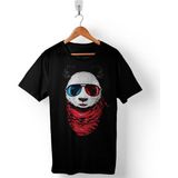 Kendim Seçtim Bear Panda Gözlüklü Ayı Snow Erkek Tişört - XS - Siyah