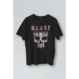 Kendim Seçtim Beast Mode Gym Spor Workout Baskılı Erkek Tişört - Siyah