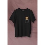 Kendim Seçtim Bebek Groot Marvel Galaksinin Koruyucuları Cep Baskılı Tişört T-Shirt - Siyah