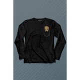 Kendim Seçtim Bebek Groot Marvel Galaksinin Koruyucuları Cep Uzun Kollu Tişört Baskılı T-Shirt - 001-Siyah