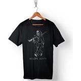 Kendim Seçtim Become Death Skull Tüfek Kuru Kafa Skeleton Erkek Tişört - Siyah