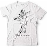 Kendim Seçtim Become Death Skull Tüfek Kuru Kafa Skeleton Erkek Tişört - XS - Beyaz