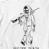 Kendim Seçtim Become Death Skull Tüfek Kuru Kafa Skeleton Uzun Kollu Tişört Baskılı T-Shirt - XS - 001-Beyaz